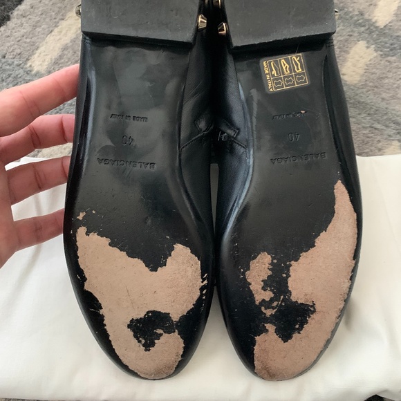 Balenciaga Black Leather Studded Heel Ankle Boots - Picture 4 of 8